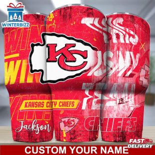 Custom Name Kansas City Chiefs NFL Sport Football Tumbler For Fans