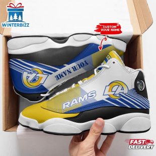 Custom Name Los Angeles Rams NFL Air Jordan 13 For Men Women
