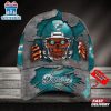 Custom Name Miami Dolphins NFL Football Team Skull Baseball Cap