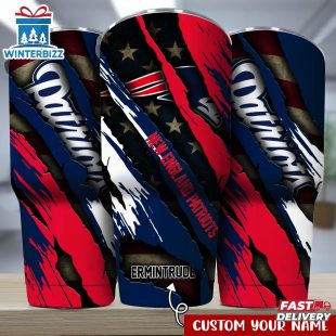 Custom Name New England Patriots NFL Logo Team Tumbler Gift For Fans