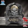 Custom Name New Orleans Saints NFL Football Team Skull Baseball Cap