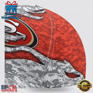Custom Name NFL 49ers Camo US Classic Baseball Cap