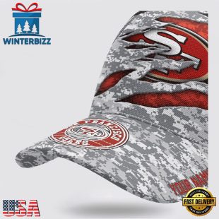 Custom Name NFL 49ers Camo US Classic Baseball Cap