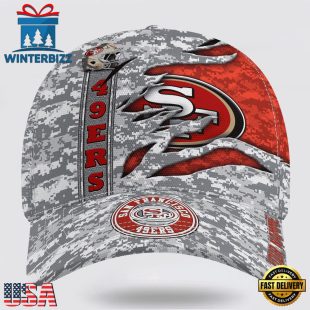 Custom Name NFL 49ers Camo US Classic Baseball Cap
