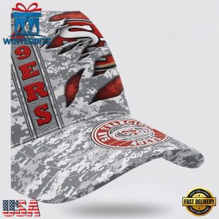 Custom Name NFL 49ers Camo US Classic Baseball Cap