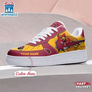 Custom Name NFL Arizona Cardinals Mascot Pattern Air Force 1 Shoes