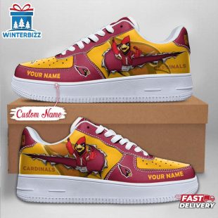 Custom Name NFL Arizona Cardinals Mascot Pattern Air Force 1 Shoes