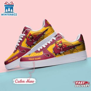 Custom Name NFL Arizona Cardinals Mascot Pattern Air Force 1 Shoes