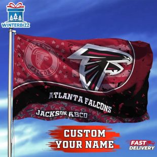 Custom Name NFL Atlanta Falcons Sport House And Garden Flag