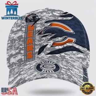 Custom Name NFL Bears Camo US Classic Baseball Cap