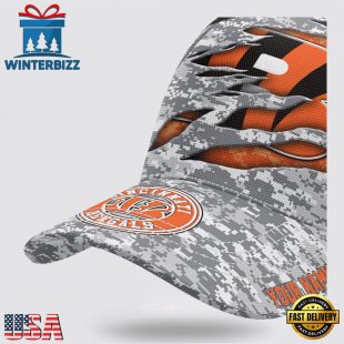 Custom Name NFL Bengals Camo US Classic Baseball Cap