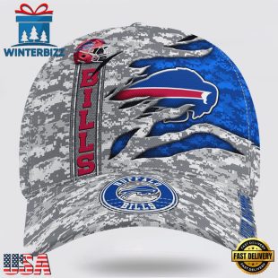 Custom Name NFL Bills Camo US Classic Baseball Cap