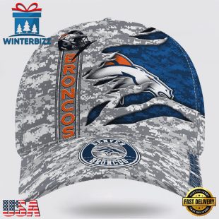 Custom Name NFL Broncos Camo US Classic Baseball Cap