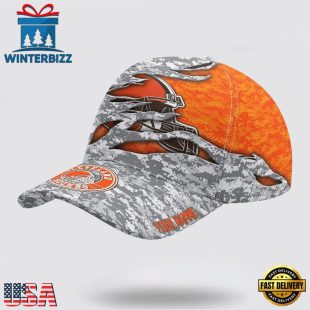 Custom Name NFL Browns Camo US Classic Baseball Cap