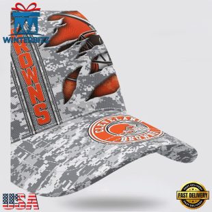 Custom Name NFL Browns Camo US Classic Baseball Cap
