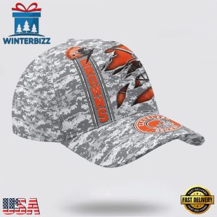 Custom Name NFL Browns Camo US Classic Baseball Cap