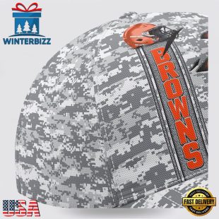 Custom Name NFL Browns Camo US Classic Baseball Cap