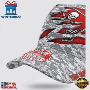 Custom Name NFL Buccaneers Camo US Classic Baseball Cap