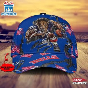 Custom Name NFL Buffalo Bills Mascot Football Baseball Cap