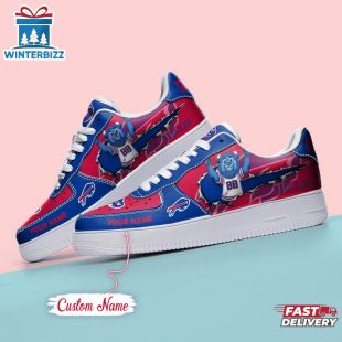 Custom Name NFL Buffalo Bills Mascot Pattern Air Force 1 Shoes