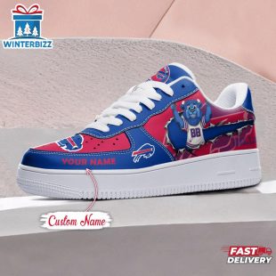 Custom Name NFL Buffalo Bills Mascot Pattern Air Force 1 Shoes