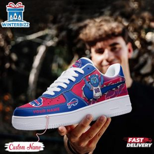 Custom Name NFL Buffalo Bills Mascot Pattern Air Force 1 Shoes