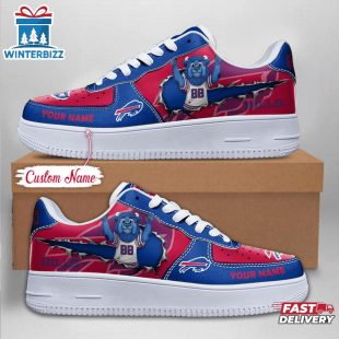 Custom Name NFL Buffalo Bills Mascot Pattern Air Force 1 Shoes