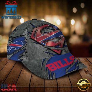 Custom Name NFL Buffalo Bills Superman Logo All Over Print 3D Classic Cap