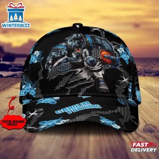 Custom Name NFL Carolina Panthers Mascot Football Baseball Cap