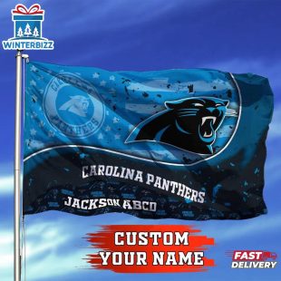 Custom Name NFL Carolina Panthers Sport House And Garden Flag