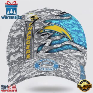 Custom Name NFL Chargers Camo US Classic Baseball Cap