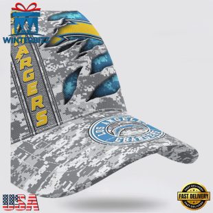 Custom Name NFL Chargers Camo US Classic Baseball Cap