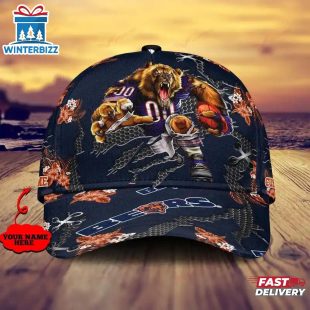 Custom Name NFL Chicago Bears Mascot Football Baseball Cap