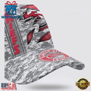 Custom Name NFL Chiefs Camo US Classic Baseball Cap