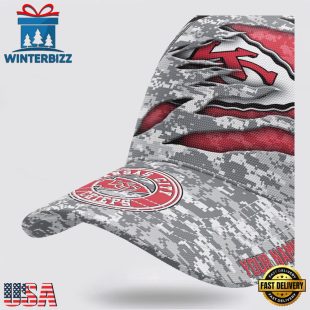 Custom Name NFL Chiefs Camo US Classic Baseball Cap