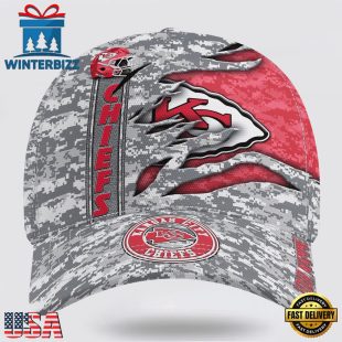 Custom Name NFL Chiefs Camo US Classic Baseball Cap