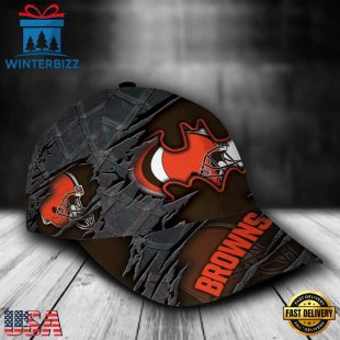 Custom Name NFL Cleveland Browns Batman Logo All Over Print 3D Classic Cap