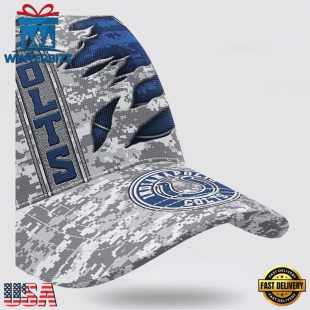 Custom Name NFL Colts Camo US Classic Baseball Cap