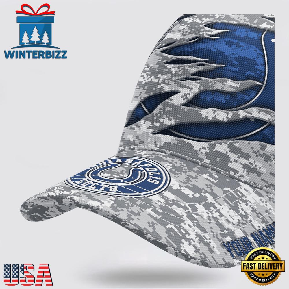 Custom Name NFL Colts Camo US New Design Classic Baseball Cap Custom Name NFL Colts Camo US New Design Classic Baseball Cap