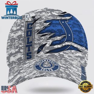 Custom Name NFL Colts Camo US Classic Baseball Cap