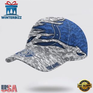 Custom Name NFL Colts Camo US Classic Baseball Cap