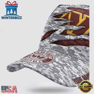 Custom Name NFL Commanders Camo US Classic Baseball Cap