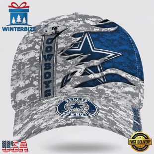 Custom Name NFL Cowboys Camo US Classic Baseball Cap