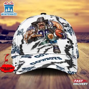 Custom Name NFL Dallas Cowboys Mascot Football Baseball Cap