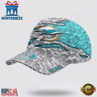 Custom Name NFL Dolphins Camo US Classic Baseball Cap