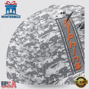 Custom Name NFL Dolphins Camo US Classic Baseball Cap