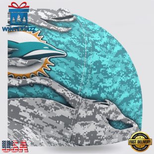 Custom Name NFL Dolphins Camo US Classic Baseball Cap