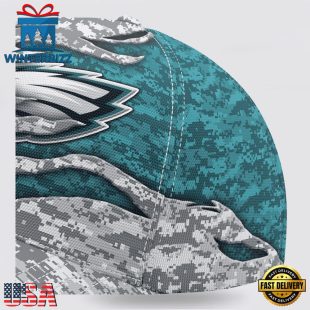 Custom Name NFL Eagles Camo US Classic Baseball Cap