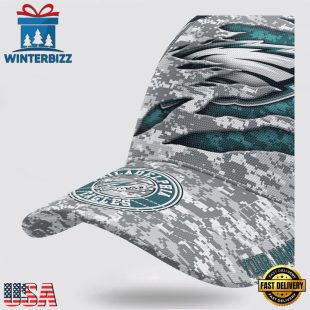 Custom Name NFL Eagles Camo US Classic Baseball Cap