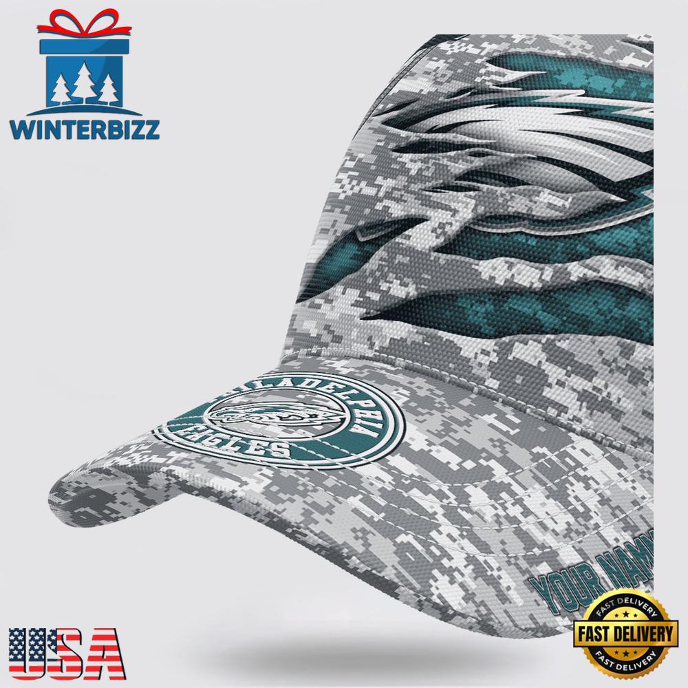 Custom Name NFL Eagles Camo US New Design Classic Baseball Cap Custom Name NFL Eagles Camo US New Design Classic Baseball Cap